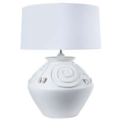 1960s Ceramic Lamp with Circle Design