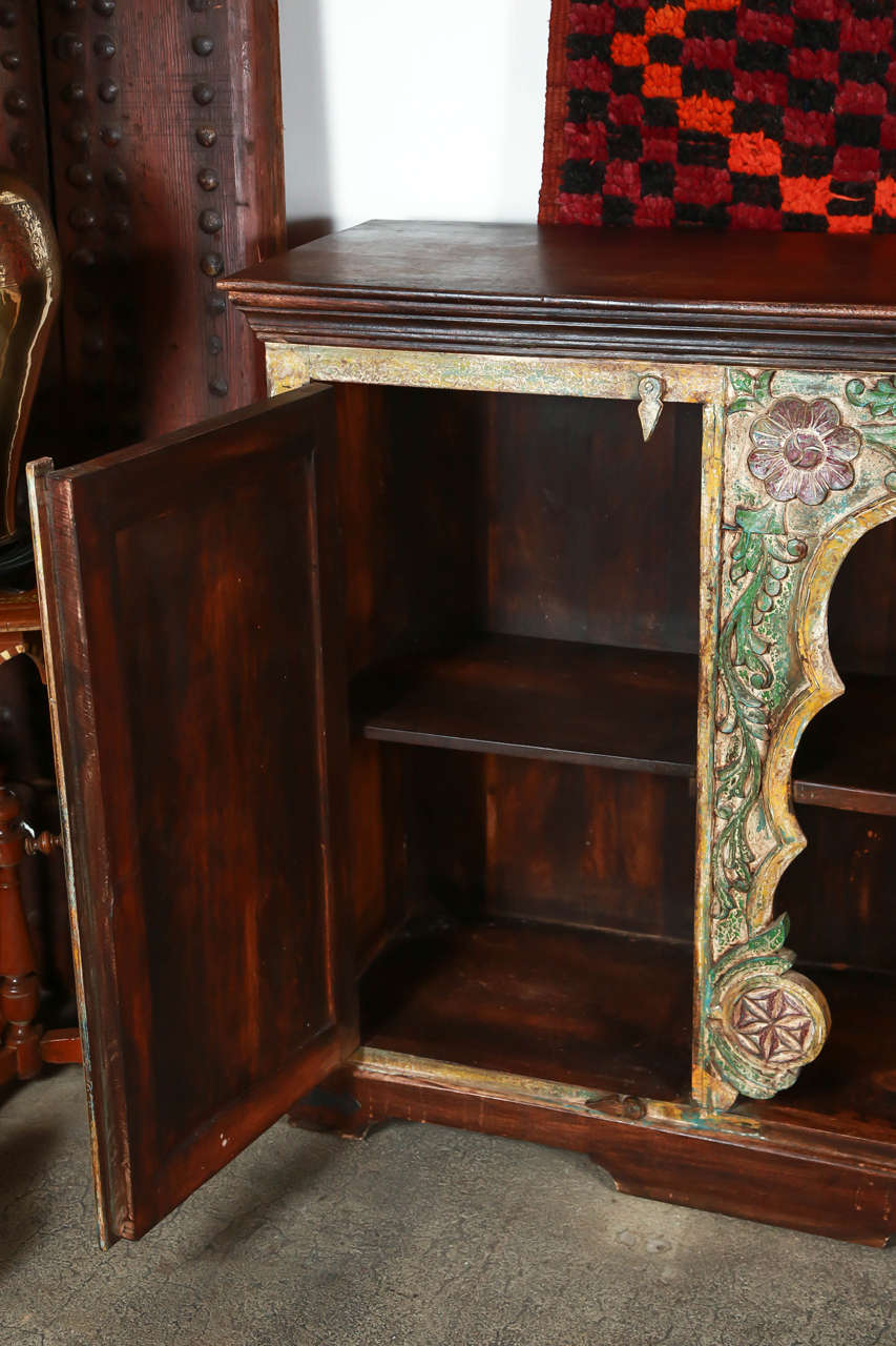 Hand-Carved Hand-Painted Hispano Moresque Cabinet