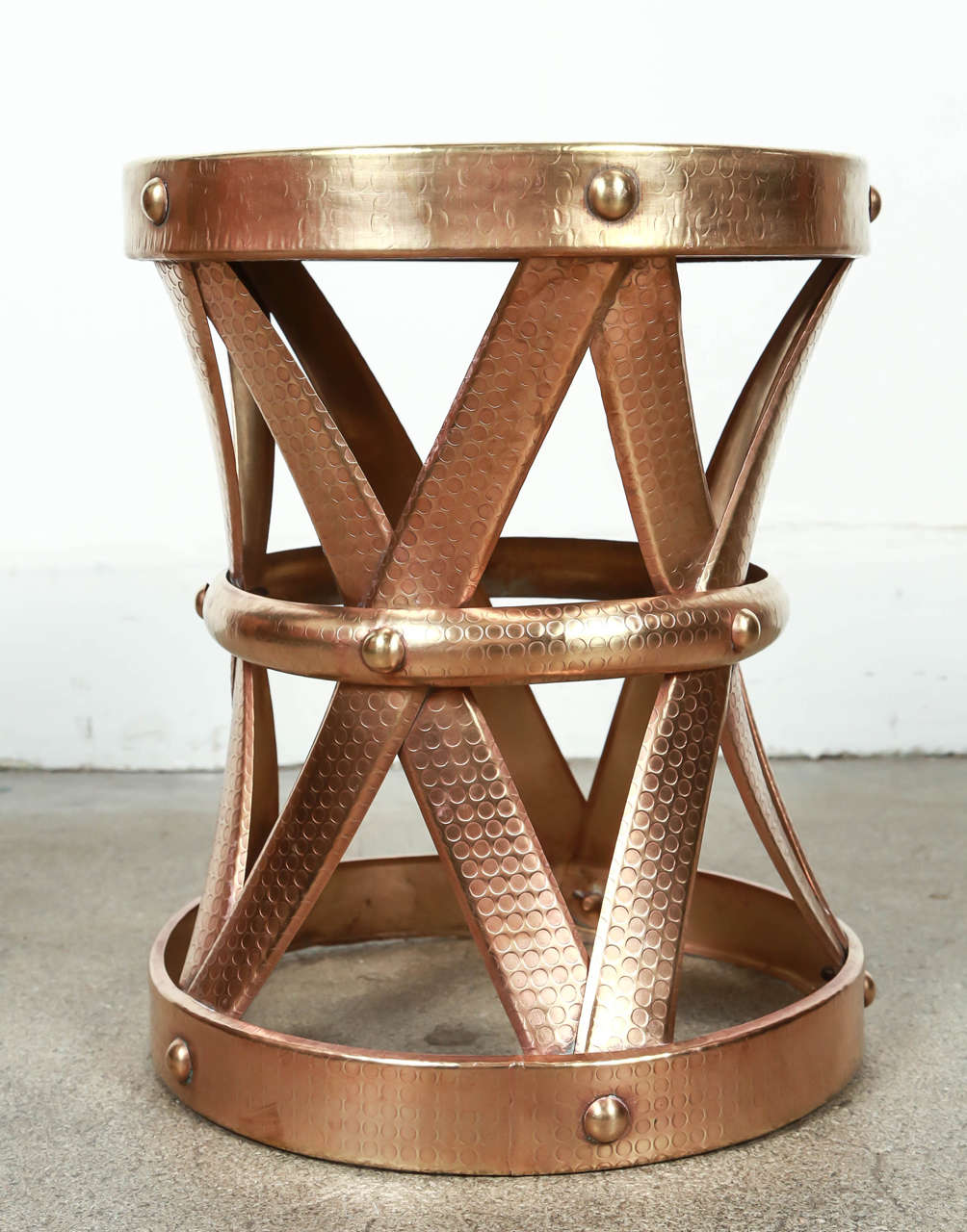 Mid-20th Century Mid-Century Vintage Polished Brass Stool, 1950s