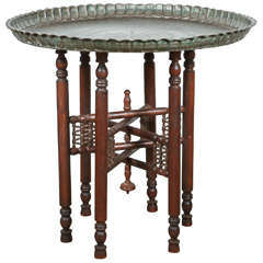 Persian Mameluke Tray Table on Wooden Folding Stand 10
