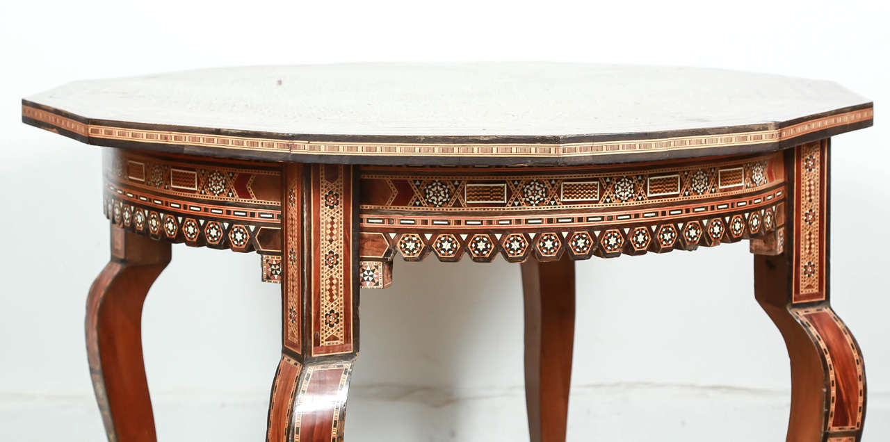20th Century Inlaid Syrian Octagonal Side Coffee Table