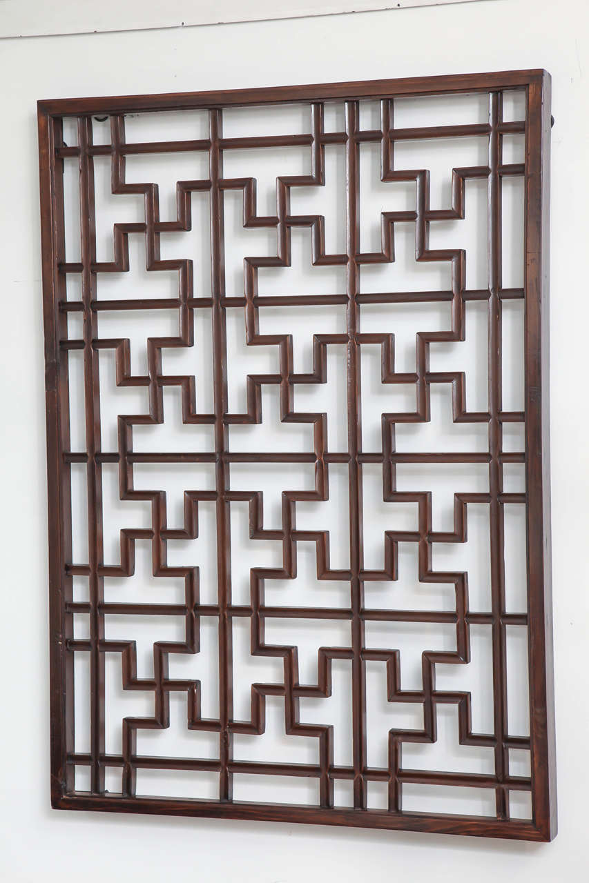 A carved lattice screen panel from Shanxi, China. Late 19th Century. Suitable for mirror backing.
