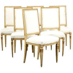 Set of 6 Louis XVI Style Dining Chairs  Maison Jansen