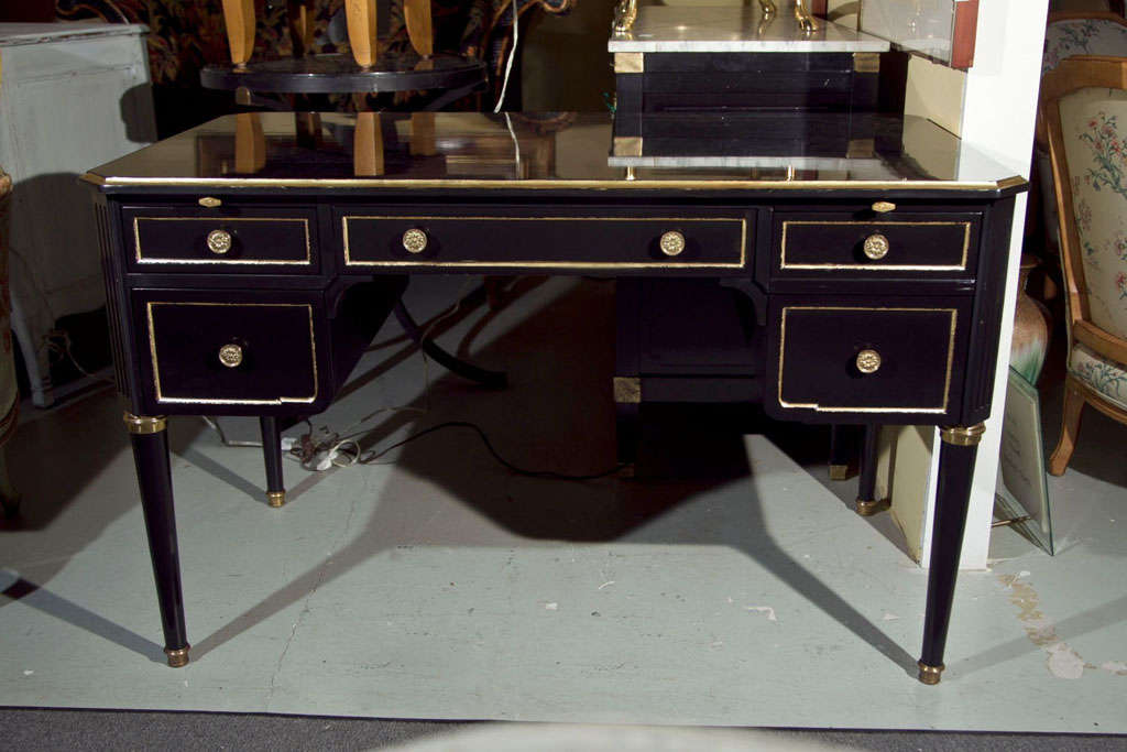 French Ebonized Desk M. Jansen