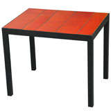 Capron Side Table with Red Lava Tiles