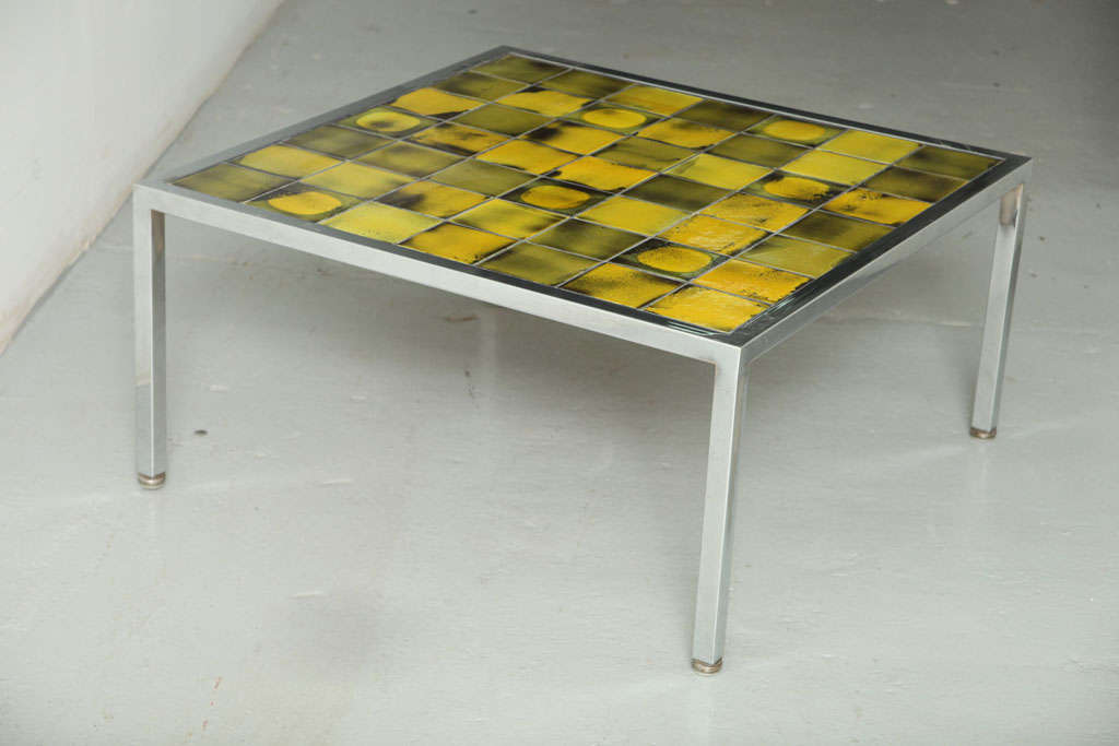 'Planete" Tile Coffee Table by Roger Capron