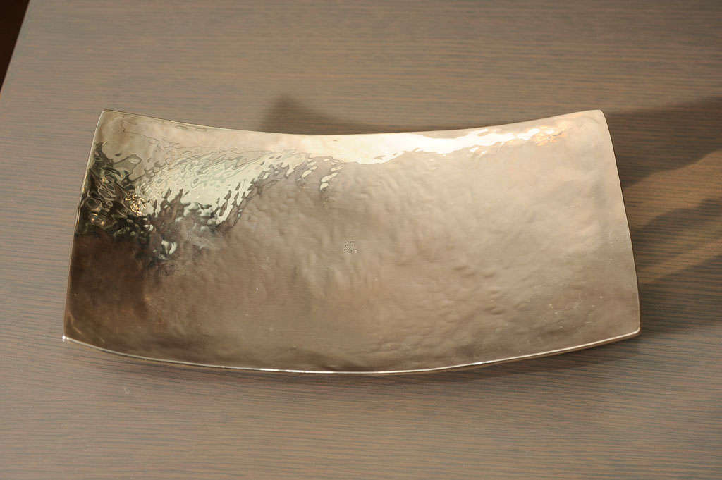 Mid Century Modernist Hand Wrought Sterling Tray