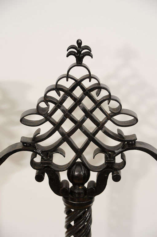 20th Century Pair of Wrought-Iron Candlesticks by Raymond Subes