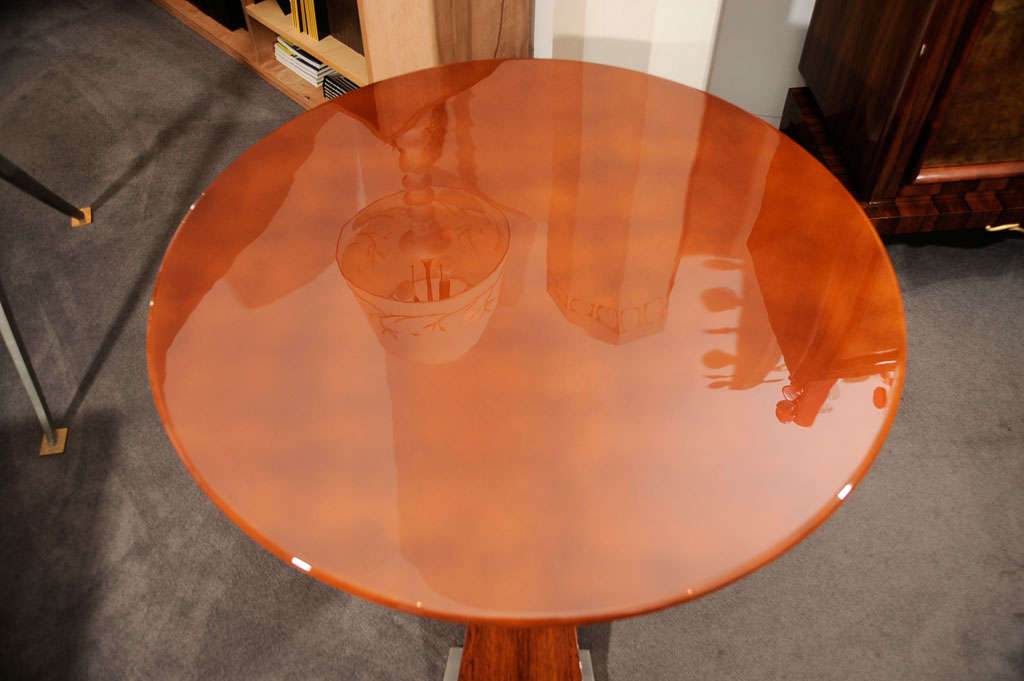 20th Century Rare Lacquered Top Coffee Table by Jules Leleu