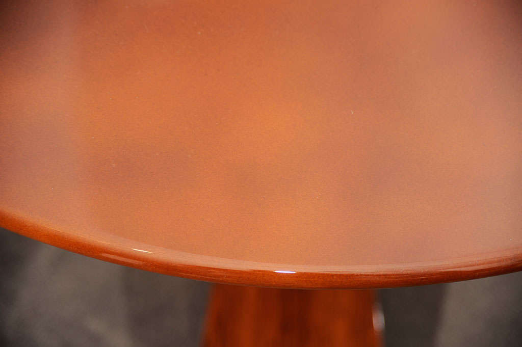Mahogany Rare Lacquered Top Coffee Table by Jules Leleu