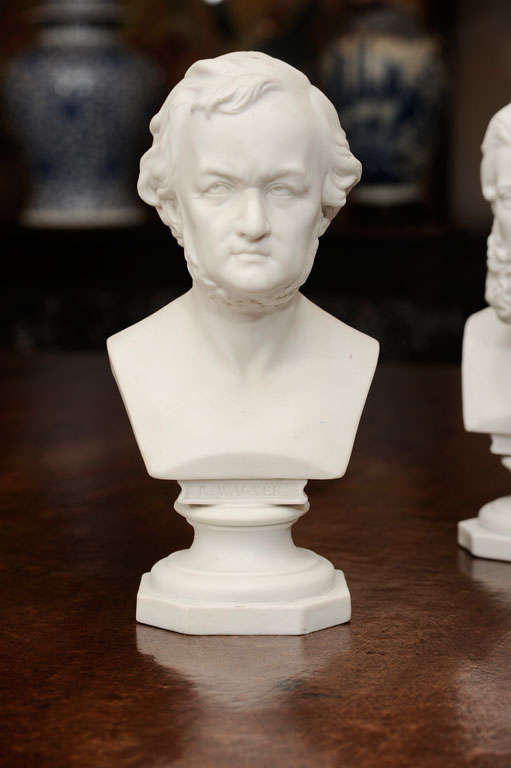 Set of Six Parian Ware Busts of Notable 18th and 19th Century Germans In Excellent Condition In New York, NY