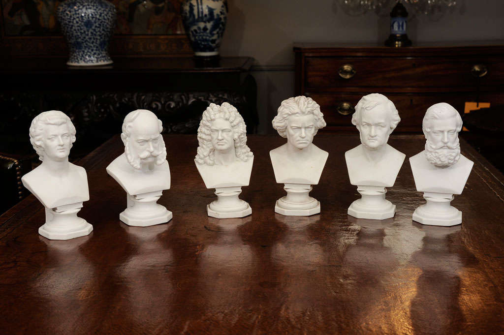 Set of Six Parian Ware Busts of Notable 18th and 19th Century Germans 4