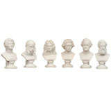 Set of Six Parian Ware Busts of Notable 18th and 19th Century Germans