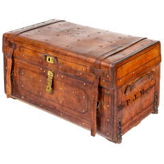 Antique Leather Traveling Trunk