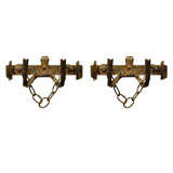 the Pair of Wrought Iron Candle Sconces