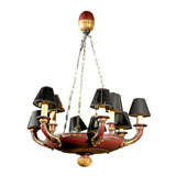 French 1940s Louis XIV Painted and Giltwood Chandelier