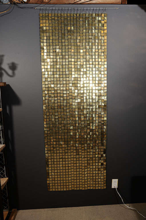 Italian A Paco Rabanne Space Curtain Panel in Gold