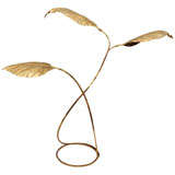 Brass Leaf Motif Lamp by Tommaso Barbi