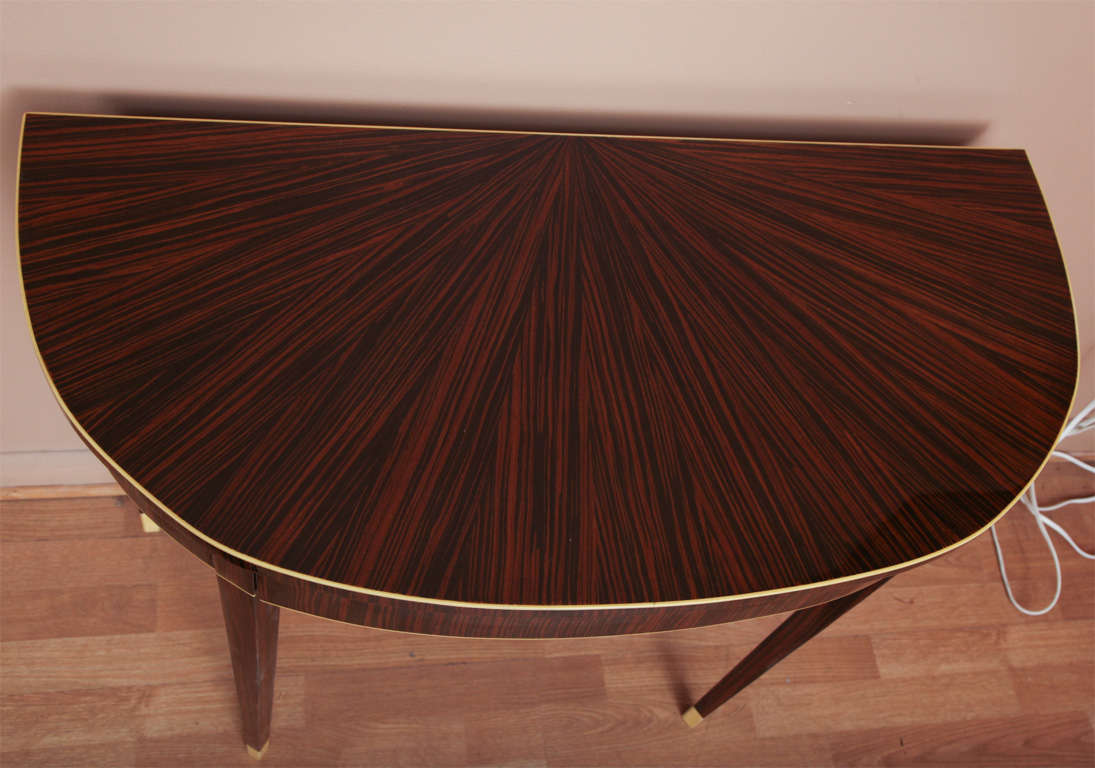 Inlay Art Deco Demilune Console Table For Sale
