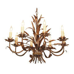 French Chandelier with Wheat Motif