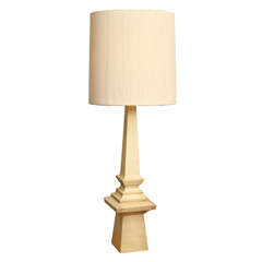 Large painted wood obelisk lamp, c. 1960