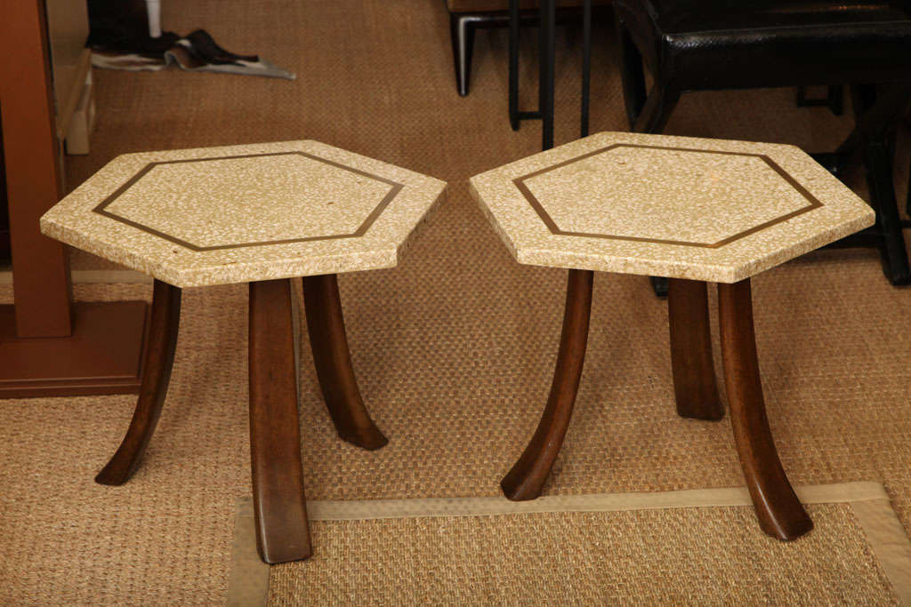 Terrazzo topped occasional tables by Harvey Probber