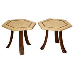 Terrazzo topped occasional tables by Harvey Probber