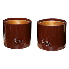 Pair of  Deco Lacquer Planters