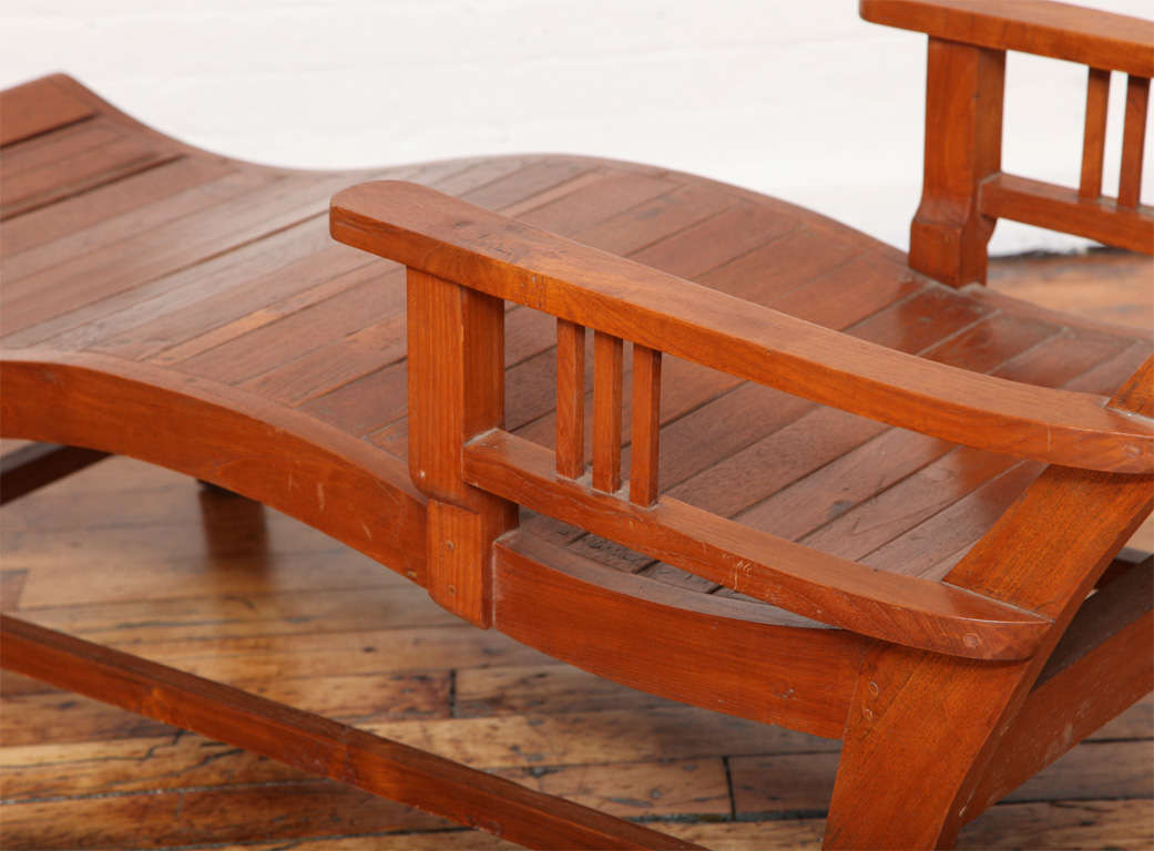 Vintage Teak Lounge Chair in the Dutch Colonial Style from the 1940s at