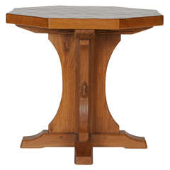 A Robert “Mouseman” Thompson Oak octagonal occasional Table.