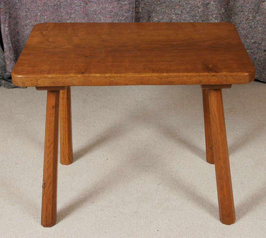 A Robert Thompson "Mouseman" Oak Table of rustic form.
The adzed rectangular top on four tapering octagonal legs.
Carved Mouse.
Provenance: Blue Bell Inn, Stanley, County Durham