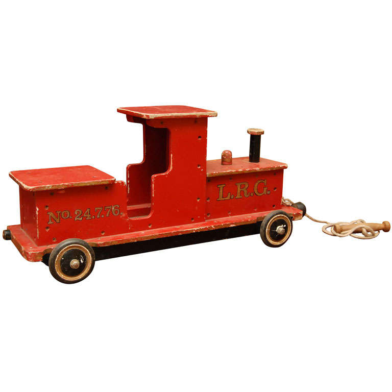 English Painted Antique Toy Train