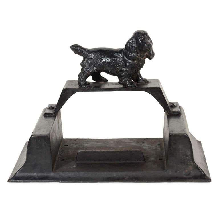 Antique Cast Iron Cocker Spaniel Boot Scraper at 1stDibs