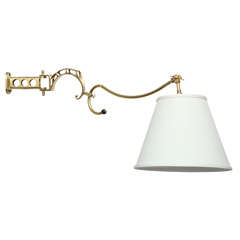 1920s Articulated Wall Sconce Signed Faries 12