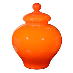 Vintage 1960s Cased Glass Ginger Jar