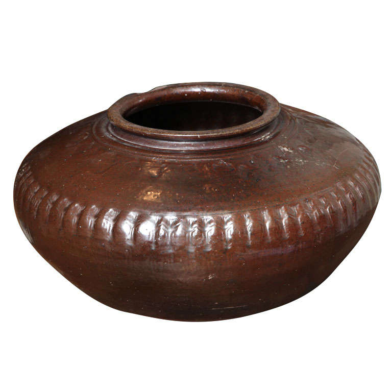Large Brown Clay Pot For Sale at 1stdibs