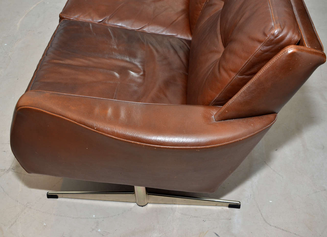 1970's Danish Leather Sofa For Sale 5