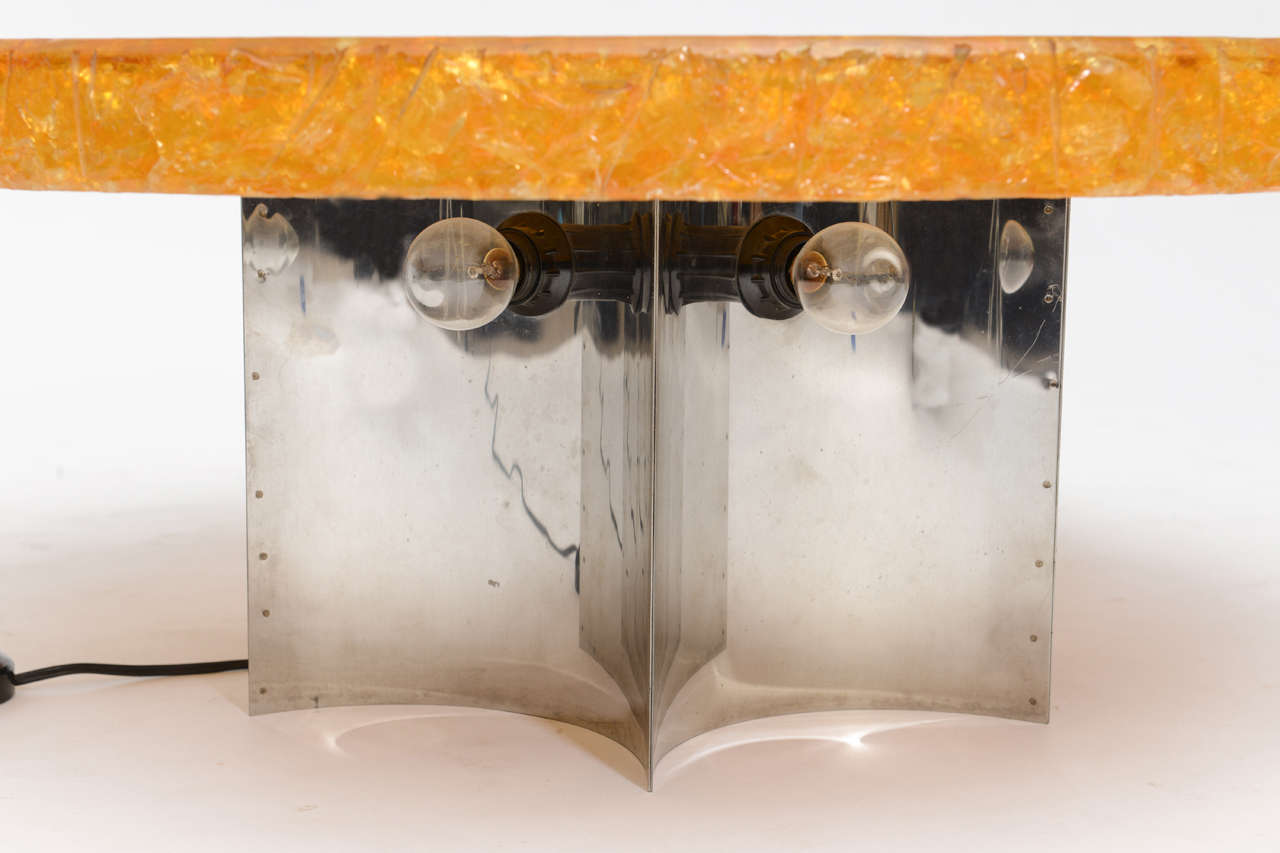 Late 20th Century Accolay Fractured Resin Coffee Table For Sale