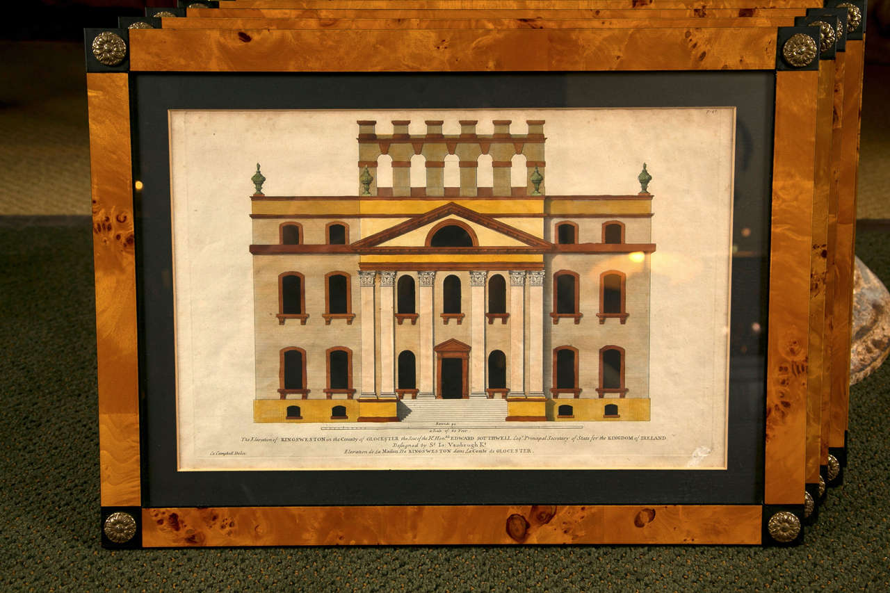 Six Colen Campbell Framed Copper Engravings