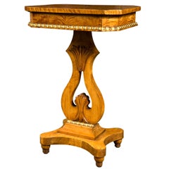Antique Lyre Form Side Table