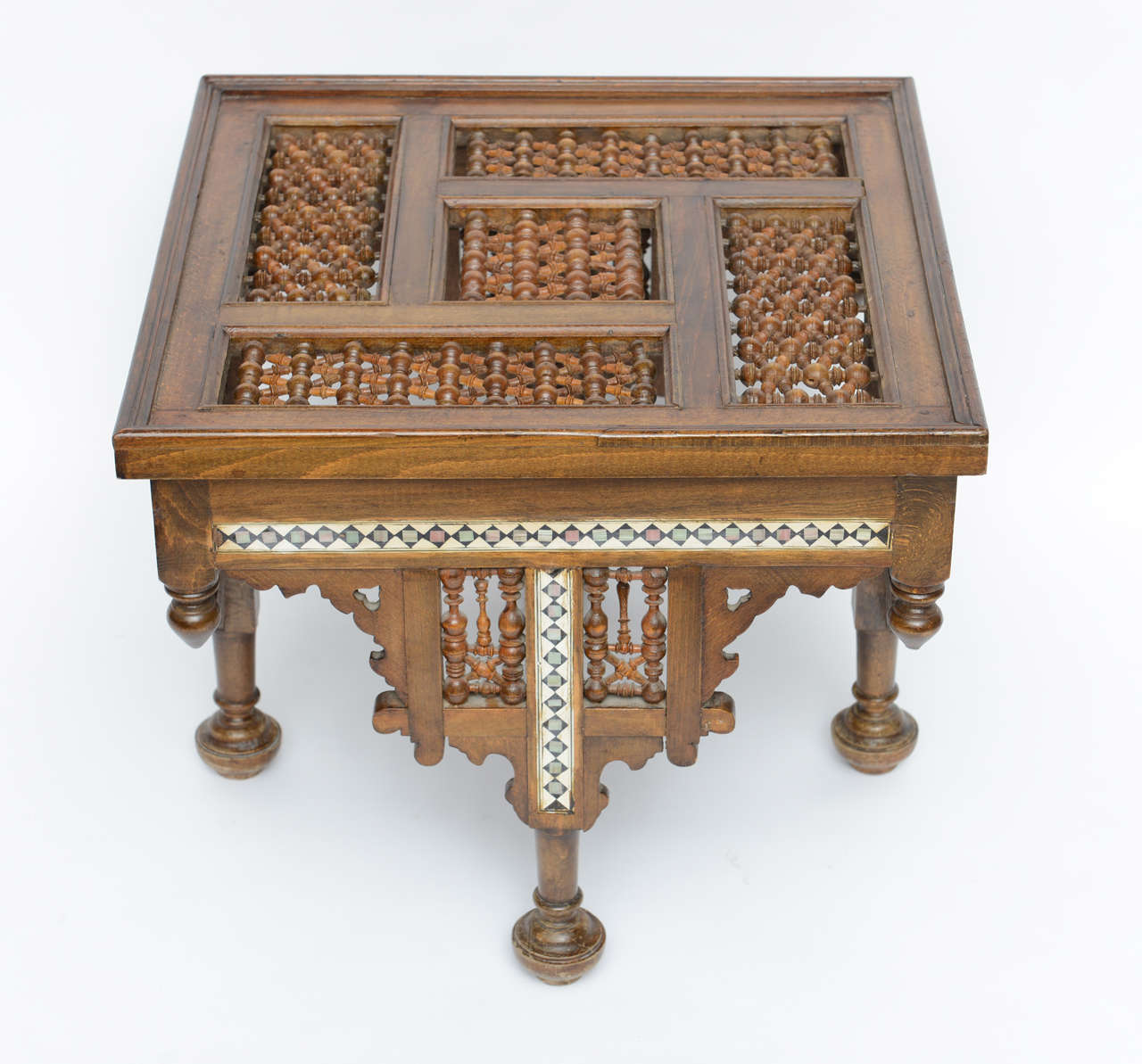 Moroccan Table Inlaid with Bone & Ivory, 19th Century In Good Condition In West Palm Beach, FL