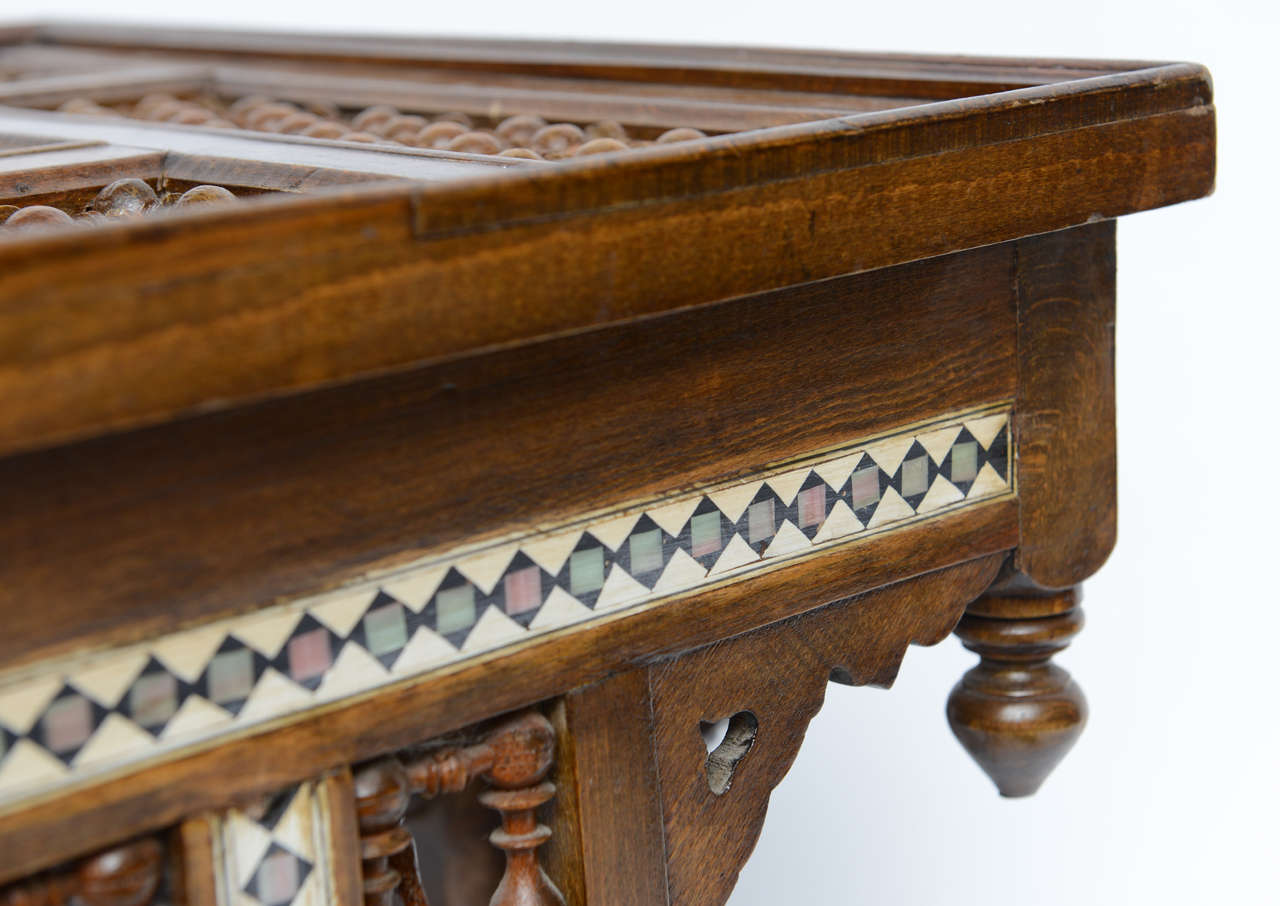 Moroccan Table Inlaid with Bone & Ivory, 19th Century 1