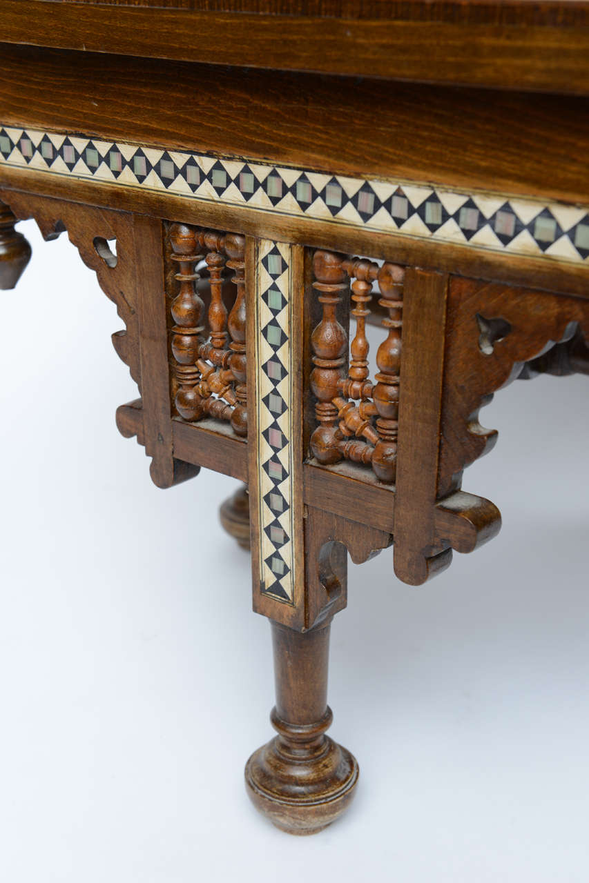 Moroccan Table Inlaid with Bone & Ivory, 19th Century 2