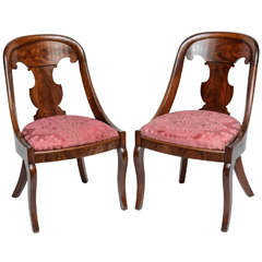 Pair of English Empire Side Chairs with Slip Seats, 19th Century