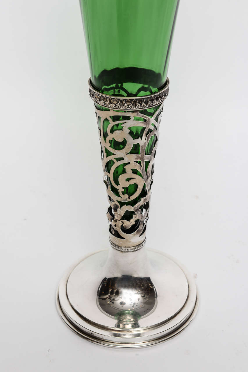 American Sterling Silver Trumpet Vase, s. 