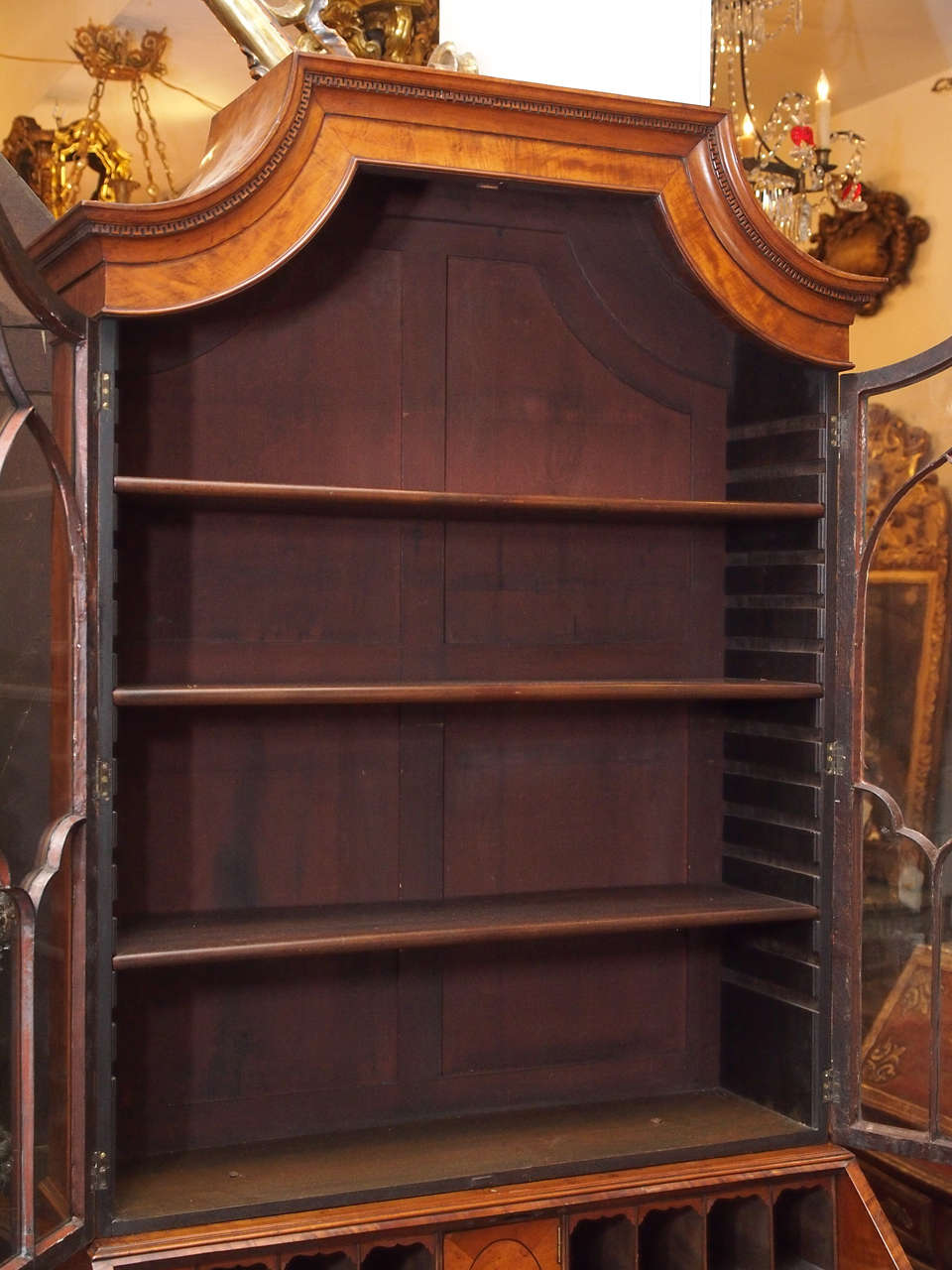 English Regency Inlaid Bookcase Secretary 2