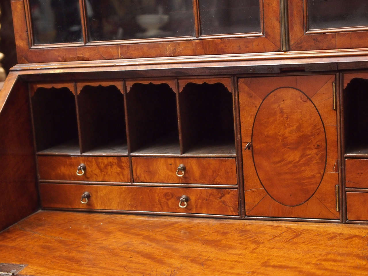 English Regency Inlaid Bookcase Secretary 3