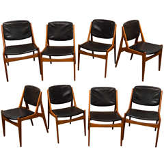 Set of Eight Arne Vodder Dining Chairs