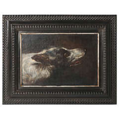 Oil on canvas portrait of dog