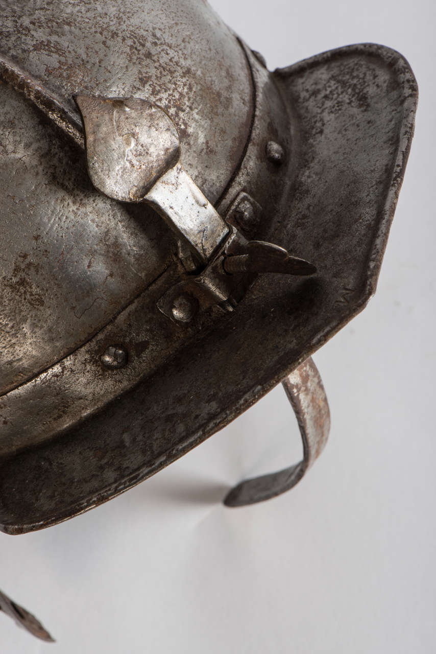 Articulated royalist civil war lobster tail helmet